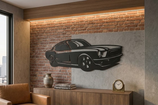 Mustang Fastback: Mavi Rüzgar - Metal Duvar Sanatı
