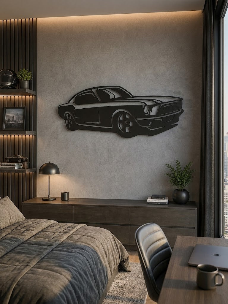 Mustang Fastback: Mavi Rüzgar - Metal Duvar Sanatı