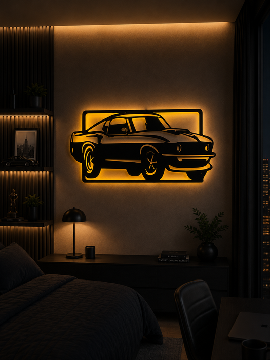 Klasik Mustang '69 - Çerçeveli Metal Tablo
