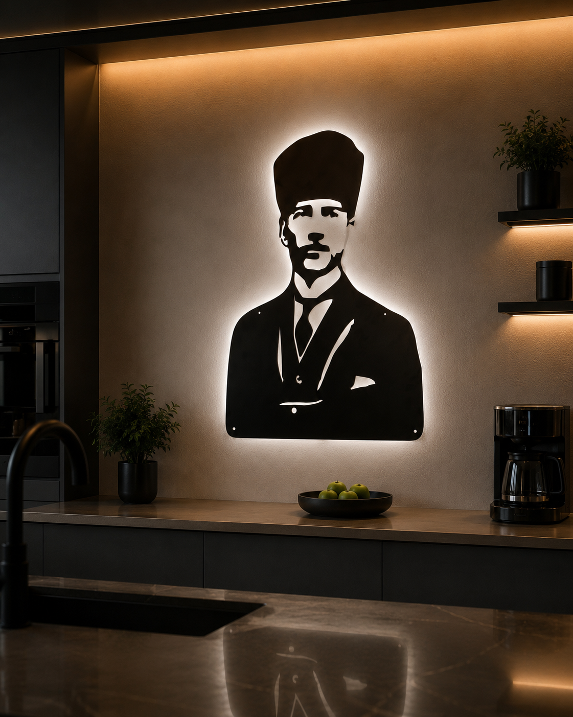 Mareşal: Atatürk Portresi - Metal Duvar Sanatı