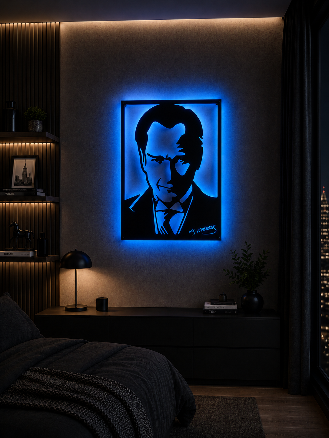Karizmatik Bakış: Çerçeveli Atatürk Portresi - Metal Tablo
