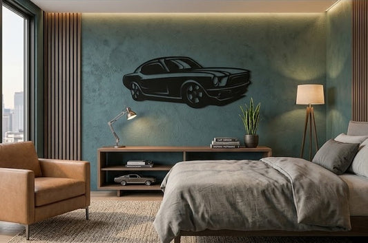 Mustang Fastback: Mavi Rüzgar - Metal Duvar Sanatı