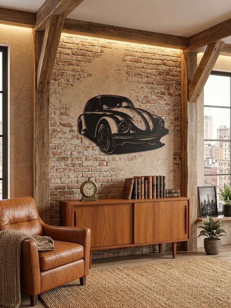 Klasik Vosvos Beetle - Metal Duvar Sanatı